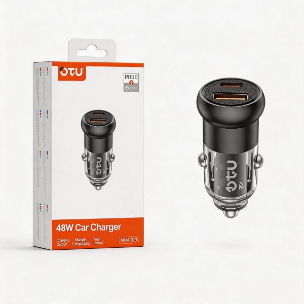 Cargador para Carro 48W USB + C 12-24V