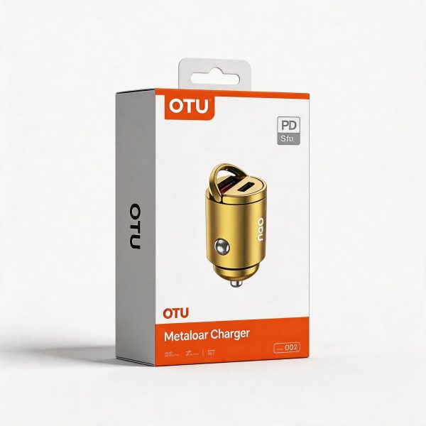 Cargador de Coche Dorado USB + Type C