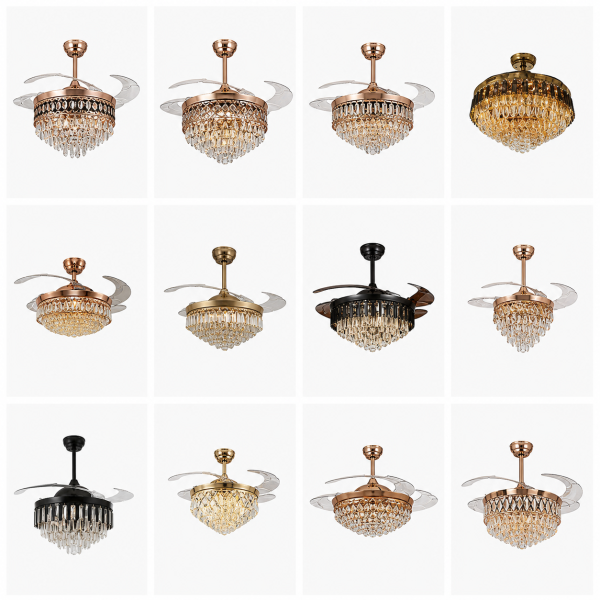 Ventiladores de Techo con Luz LED y Cristal – Diseños Modernos y Decorativos