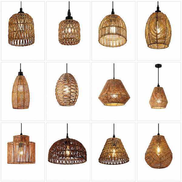 Lámparas Colgantes Rústicas de Fibra Natural – Diseños Artesanales Decorativos