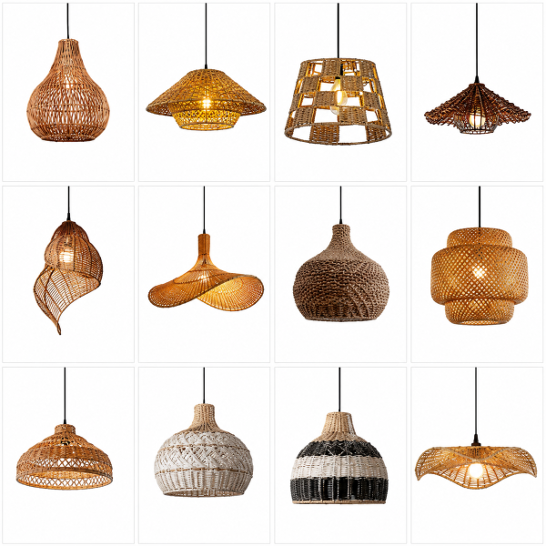 Lámparas Colgantes de Fibra Natural y Decorativas – Diseños Artesanales E27