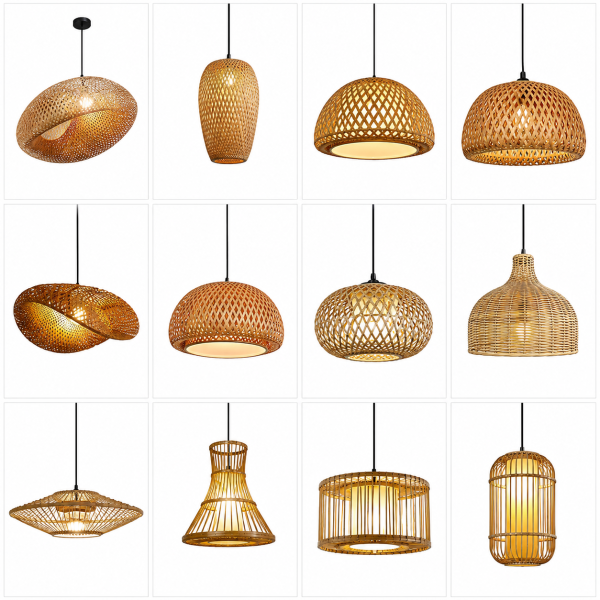 Lámparas Colgantes de Fibra Natural y Decorativas – Diseños Artesanales Sin Bombilla