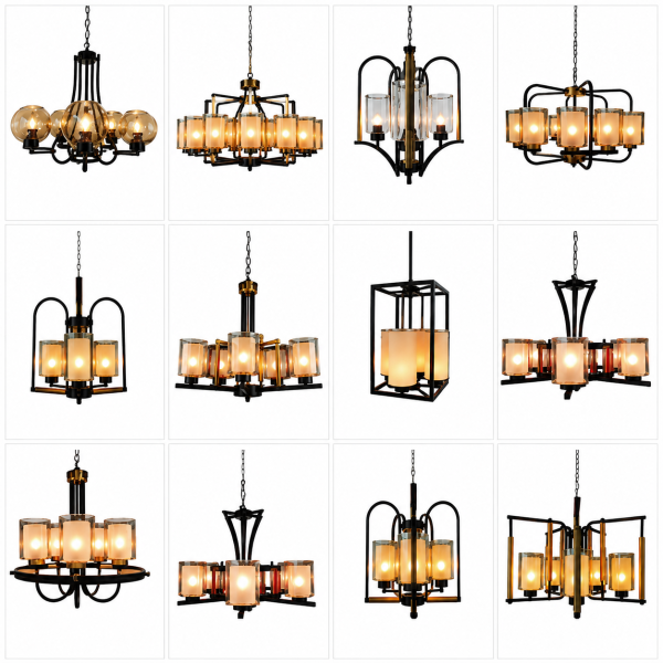 Lámparas Colgantes Decorativas Modernas y Rústicas – Diseños de Varias Luces Sin Bombilla