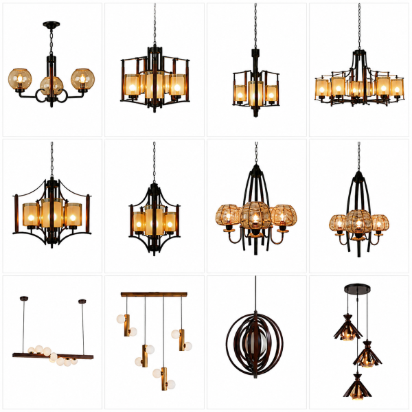 Lámparas Colgantes Modernas y Decorativas para Techo – Diseños de Varias Luces Sin Bombilla