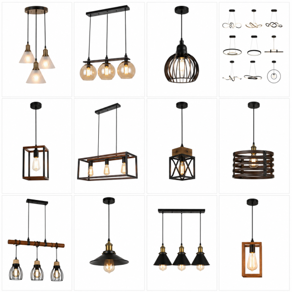 Lámparas Colgantes Modernas y Decorativas para Techo – Diseños Vintage y LED Sin Bombilla