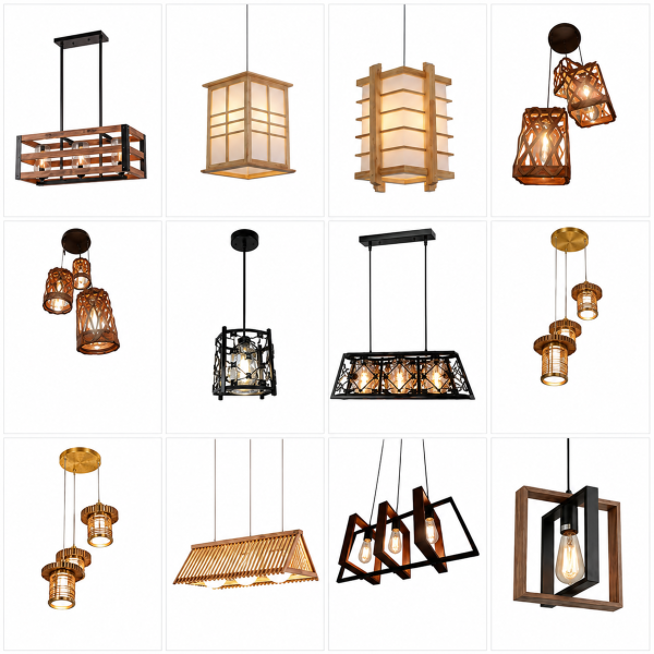 Lámparas Colgantes Rústicas y Vintage para Techo – Diseños Decorativos Sin Bombilla