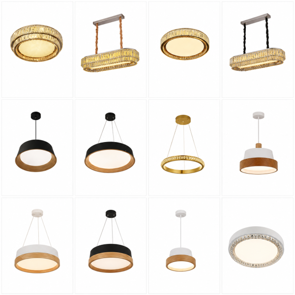 Lámparas Modernas, Colgantes de Cristal y Plafón LED para Techo