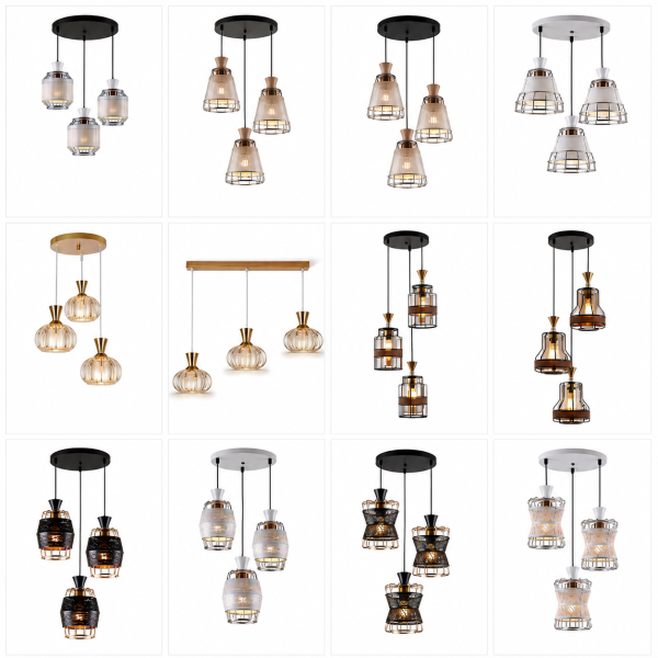 Lámparas Colgantes de 3 Copas y Cristal – Diseños Modernos Decorativos para Techo