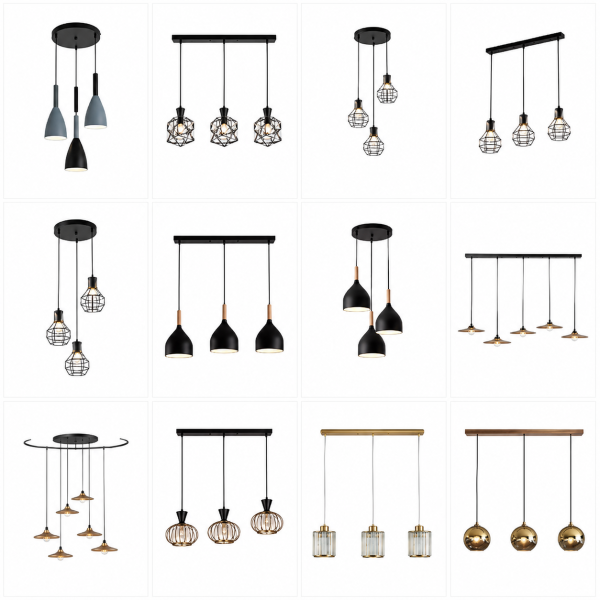 Lámparas Colgantes de 3 Copas y 5 Luces – Diseños Modernos Decorativos