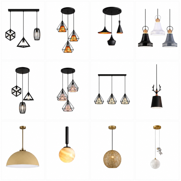 Lámparas LED Decorativas y Colgantes de 3 Copas – Diseños Modernos para Techo