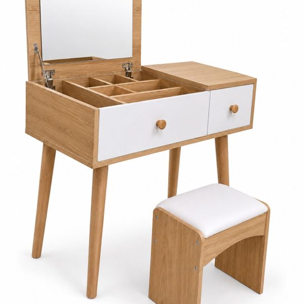 Set de Mesa y Silla para Tocador de Maquillaje V4