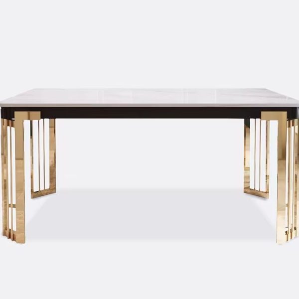 Mesa para Comedor de Piedra y Metálico